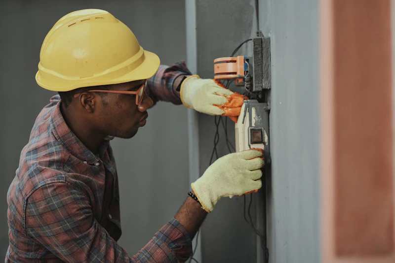 Service professional working onsite